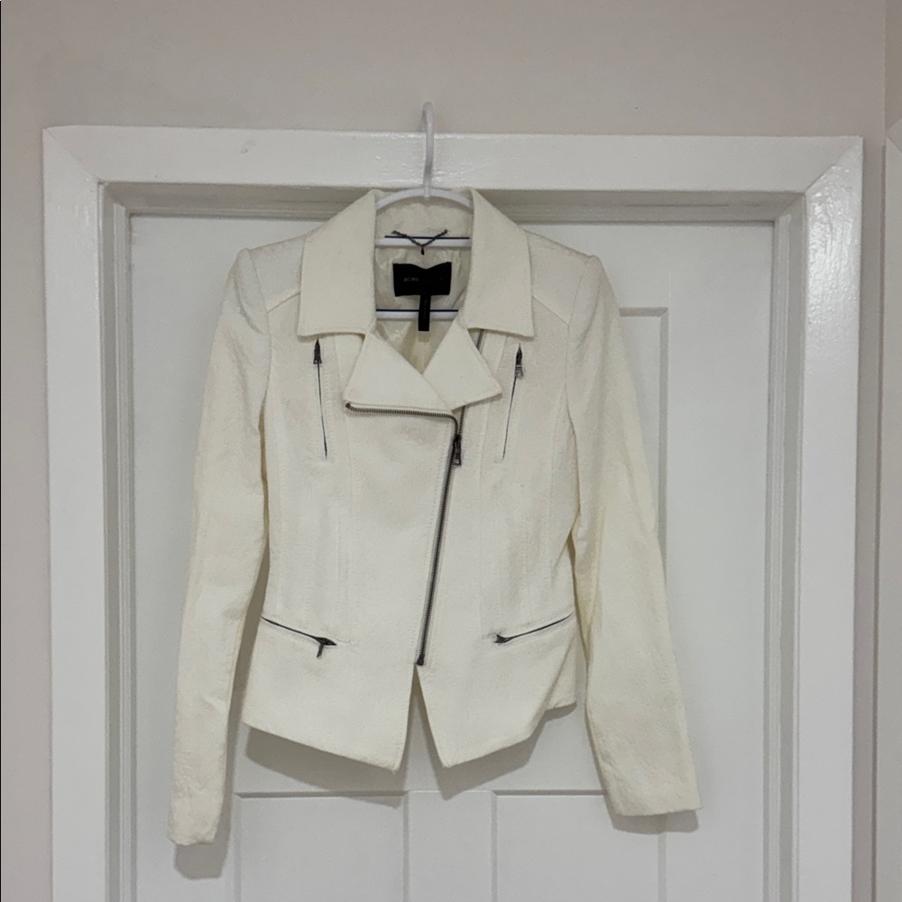 BCBGMaxAzria Cream Asymmetrical Women's Blazer